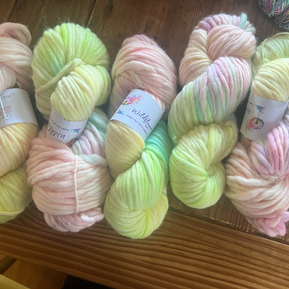 Wildflower Yarn in “Unicorn Poop” Price for ONE Hank Only